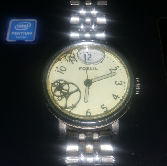 Rare Vintage Fossil Floating Gear Watch 